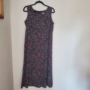 Kathie Lee Collection Black Floral Pattern Printed Maxi Dress Roses Sleeveless